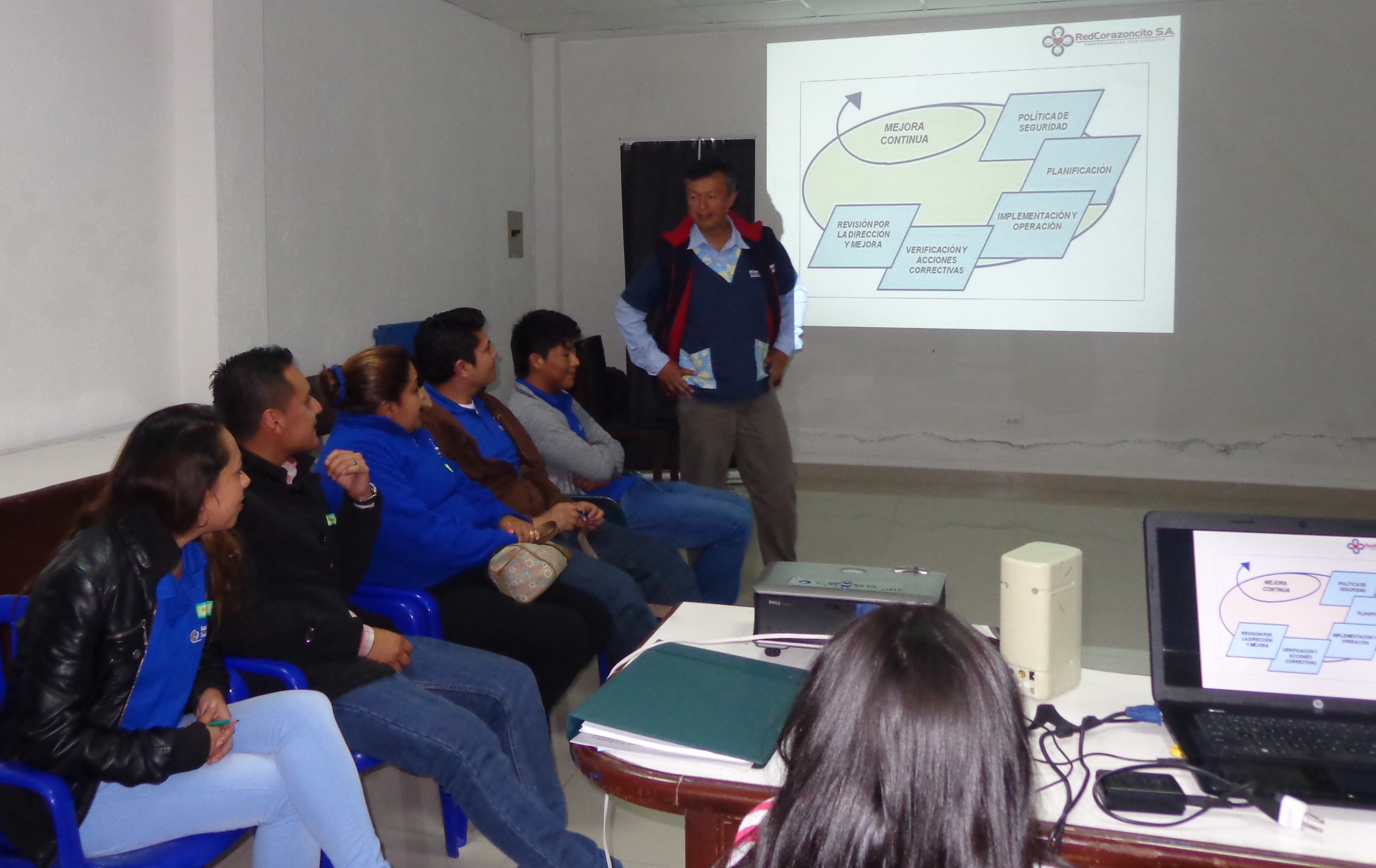 Profesional de RedCorazoncito S.A. atendiendo a pacientes en consulta